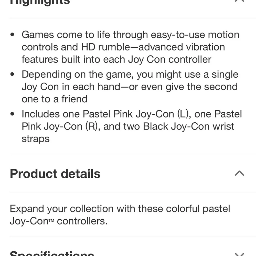 Nintendo Joy-Con Pair - Pastel Pink